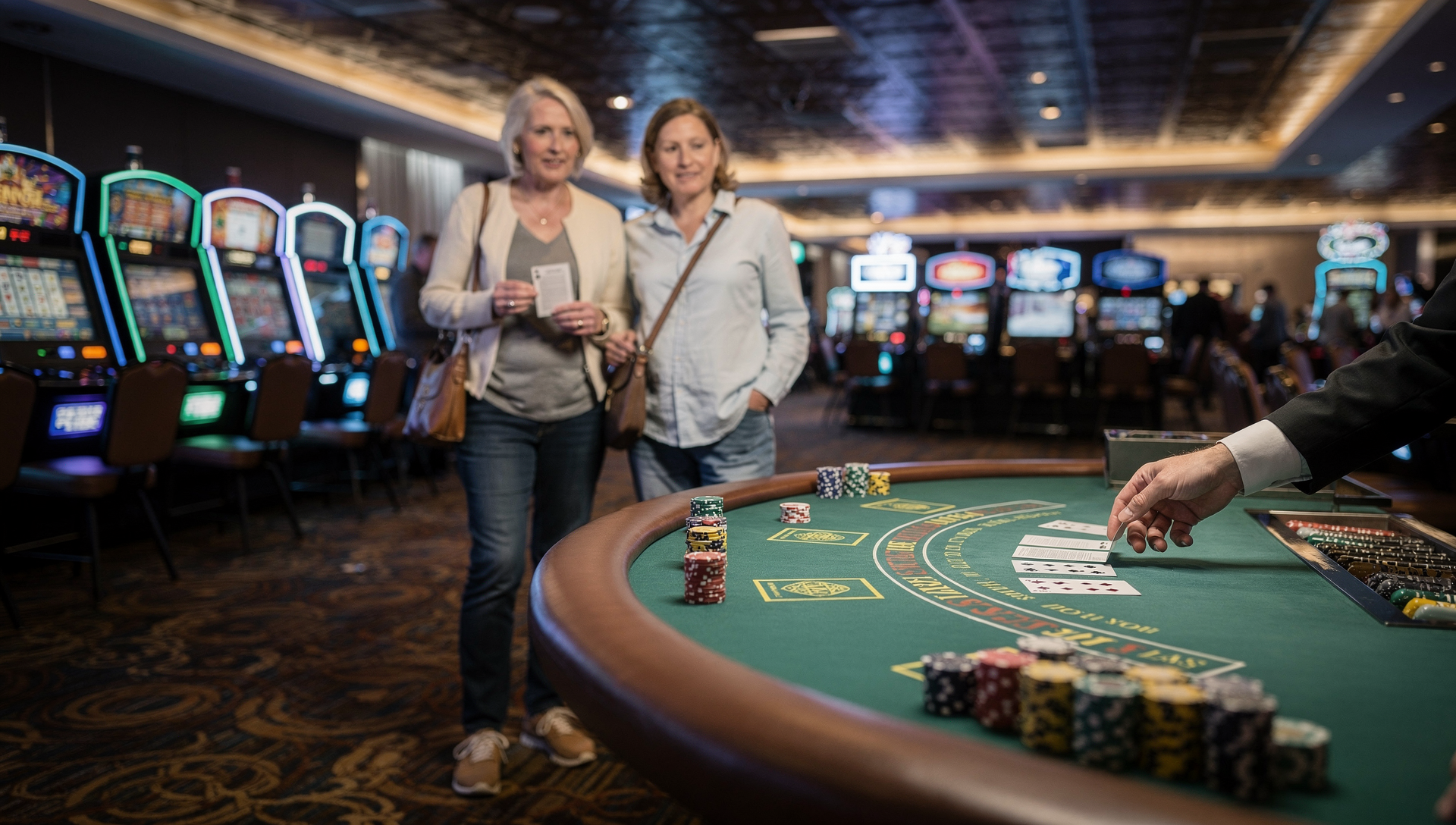 Comparison of slot machine and blackjack table winnings showing IRS withholding differences for Canadian winners